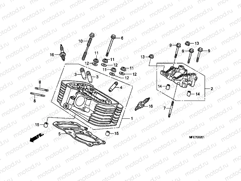 E-2-1 REAR CYLINDER HEAD