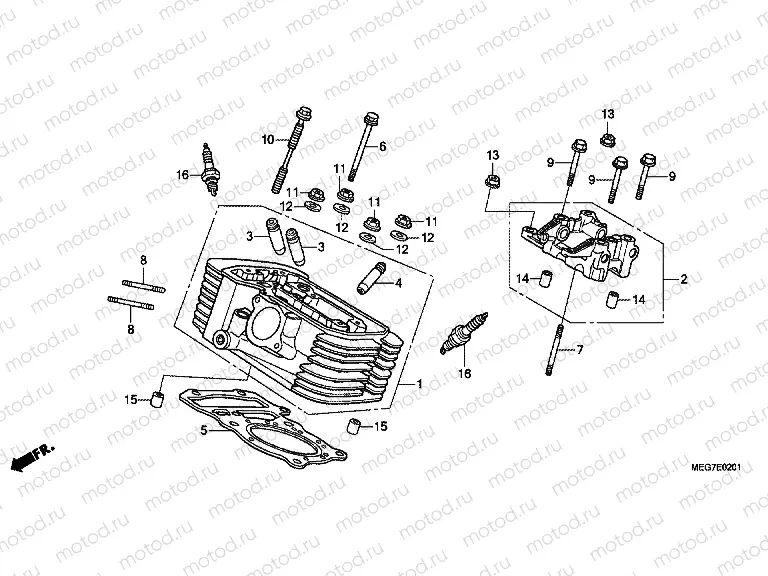 E-2-1 REAR CYLINDER HEAD