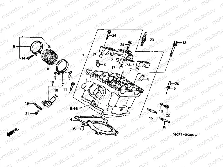 E-2-1 REAR CYLINDER HEAD