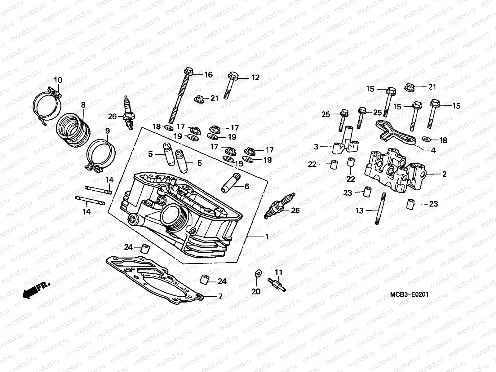 E-2-1 REAR CYLINDER HEAD