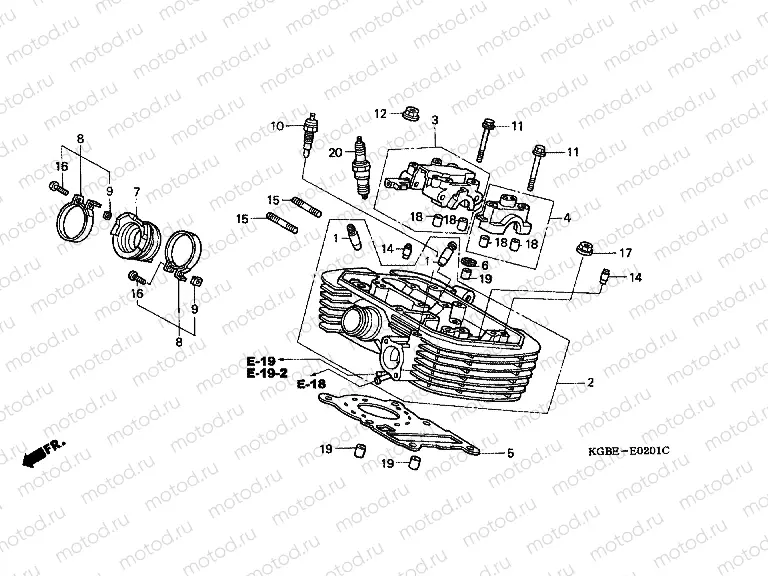 E-2-1 REAR CYLINDER HEAD