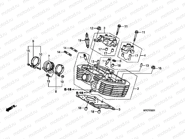 E-2-1 REAR CYLINDER HEAD
