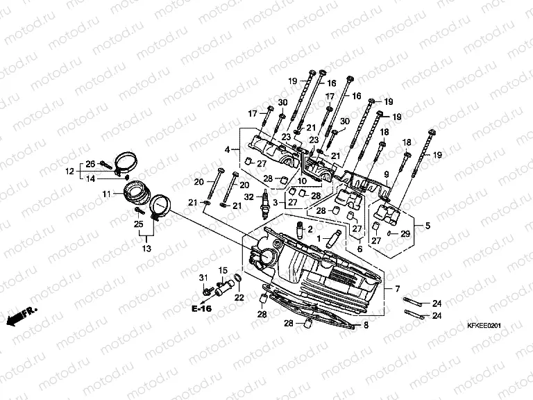 E-2-1 REAR CYLINDER HEAD