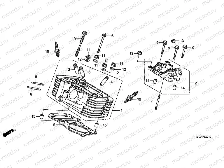 E-2-10 REAR CYLINDER HEAD