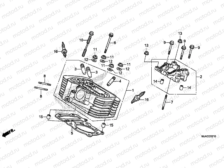 E-2-10 REAR CYLINDER HEAD