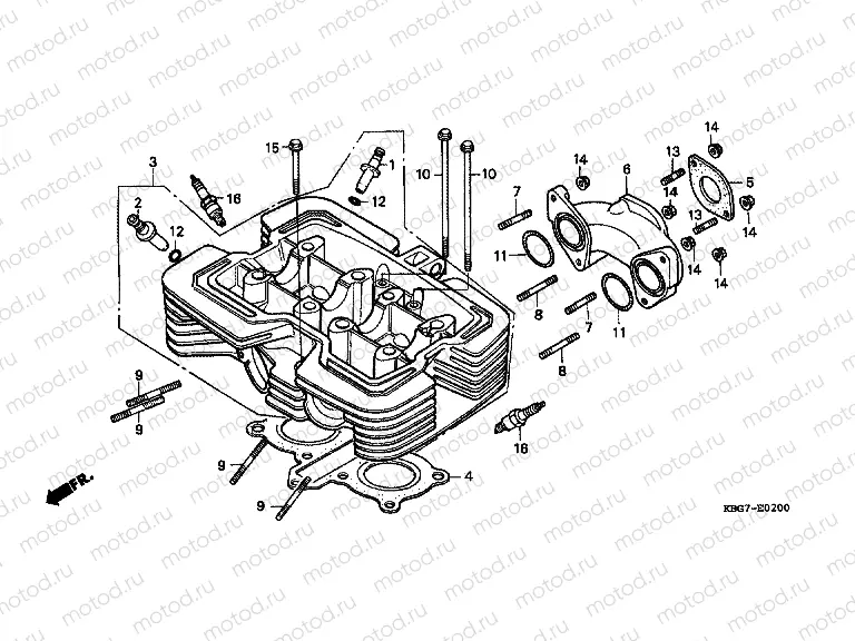 E-2 CYLINDER HEAD (CB250PT / 4/5) (CB250W / 4)