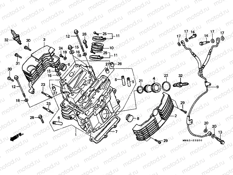 E-2 CYLINDER HEAD (FRONT)