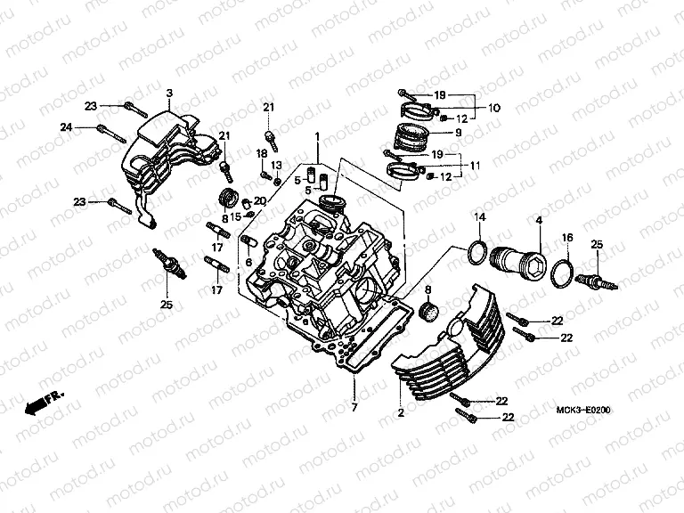 E-2 CYLINDER HEAD (FRONT)