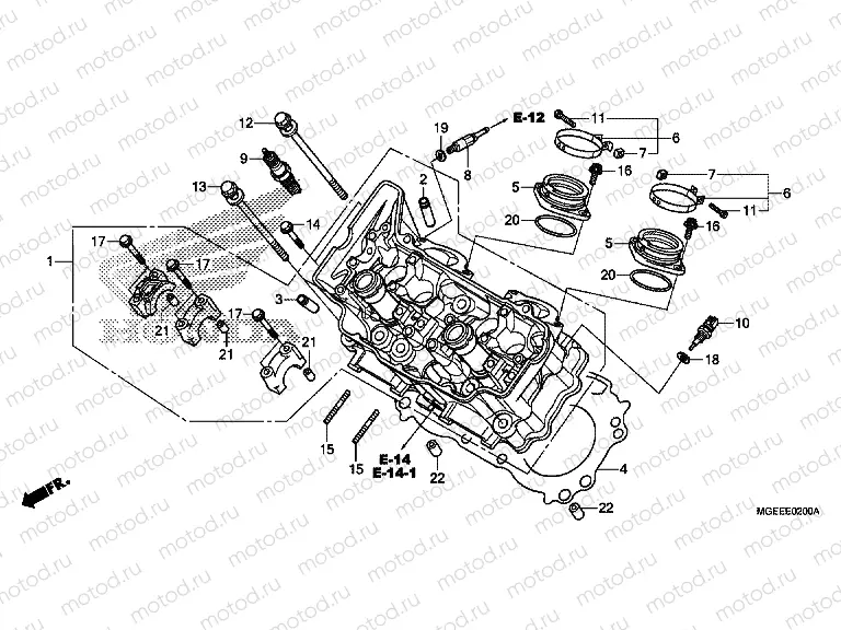 E-2 CYLINDER HEAD (FRONT)