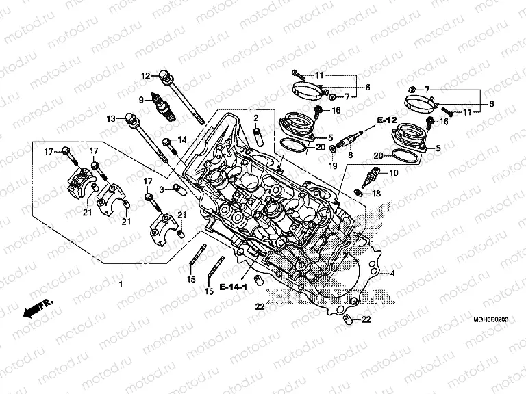 E-2 CYLINDER HEAD (FRONT)