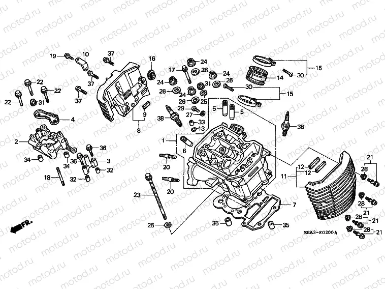 E-2 CYLINDER HEAD (FRONT)