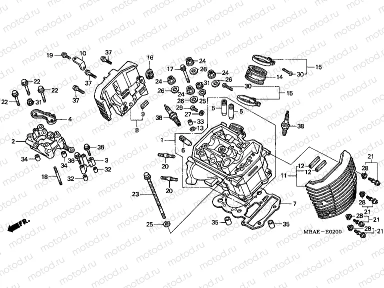E-2 CYLINDER HEAD (FRONT)