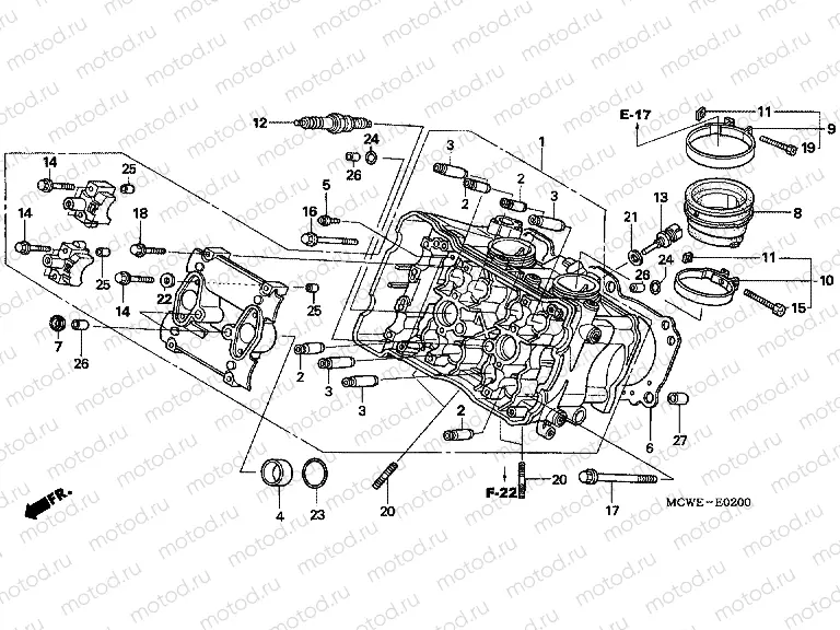E-2 CYLINDER HEAD (FRONT)