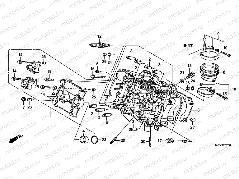 E-2 CYLINDER HEAD (FRONT)