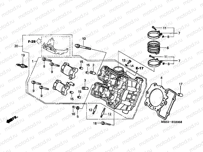 E-2 CYLINDER HEAD (FRONT)