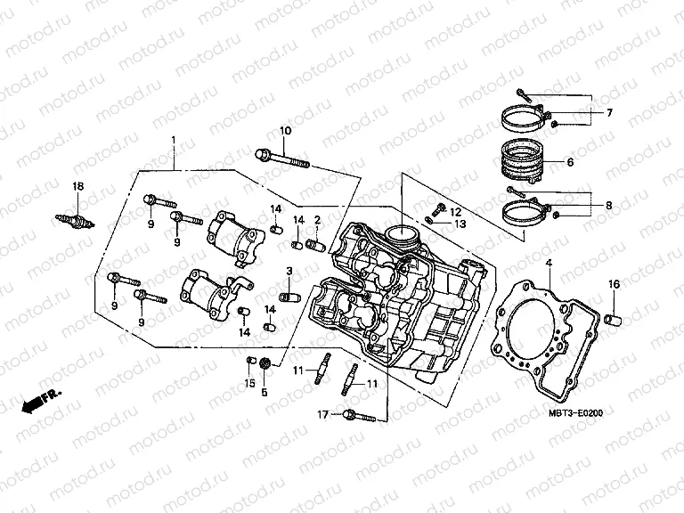 E-2 CYLINDER HEAD (FRONT)