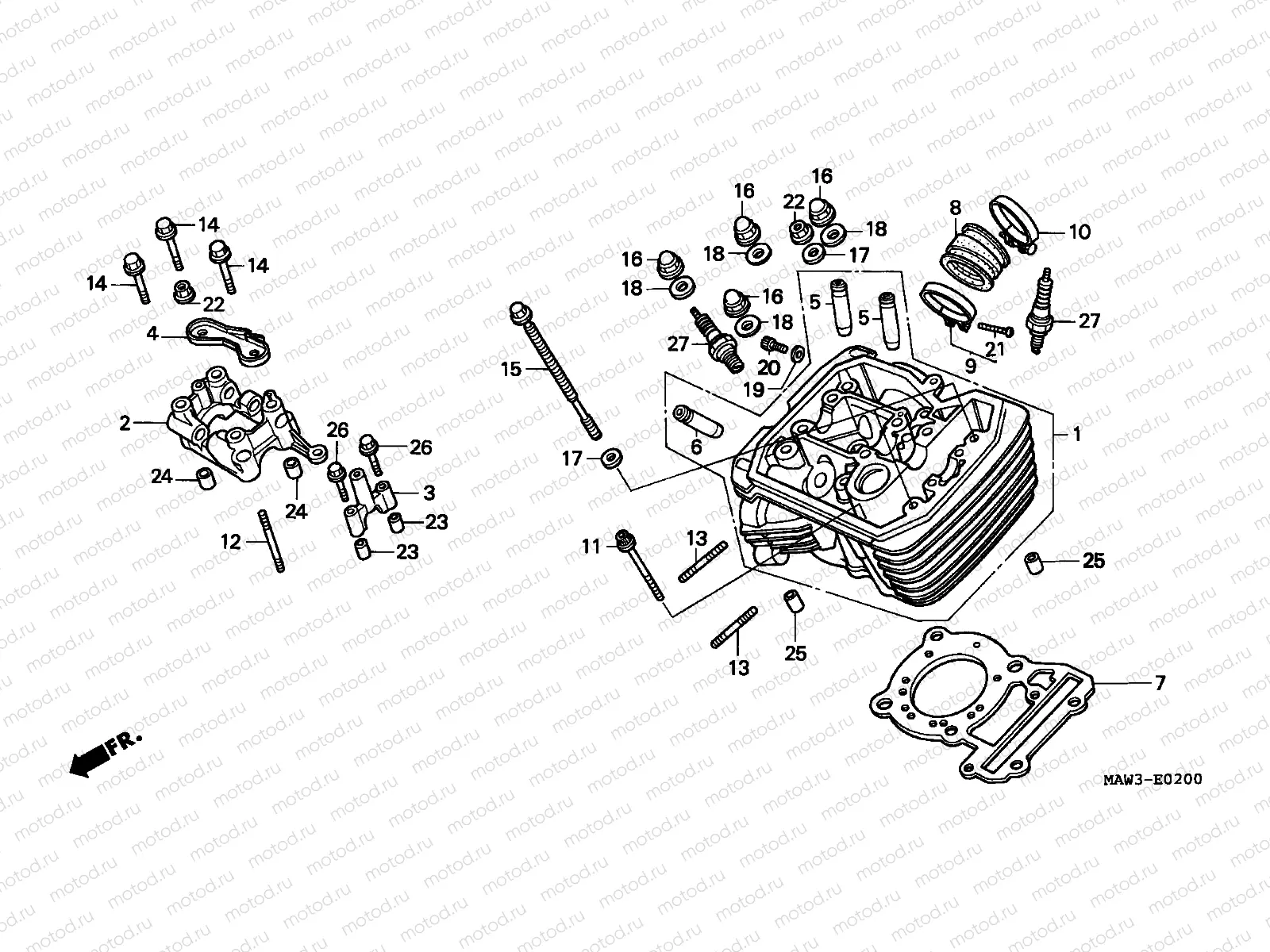 E-2 CYLINDER HEAD (FRONT)