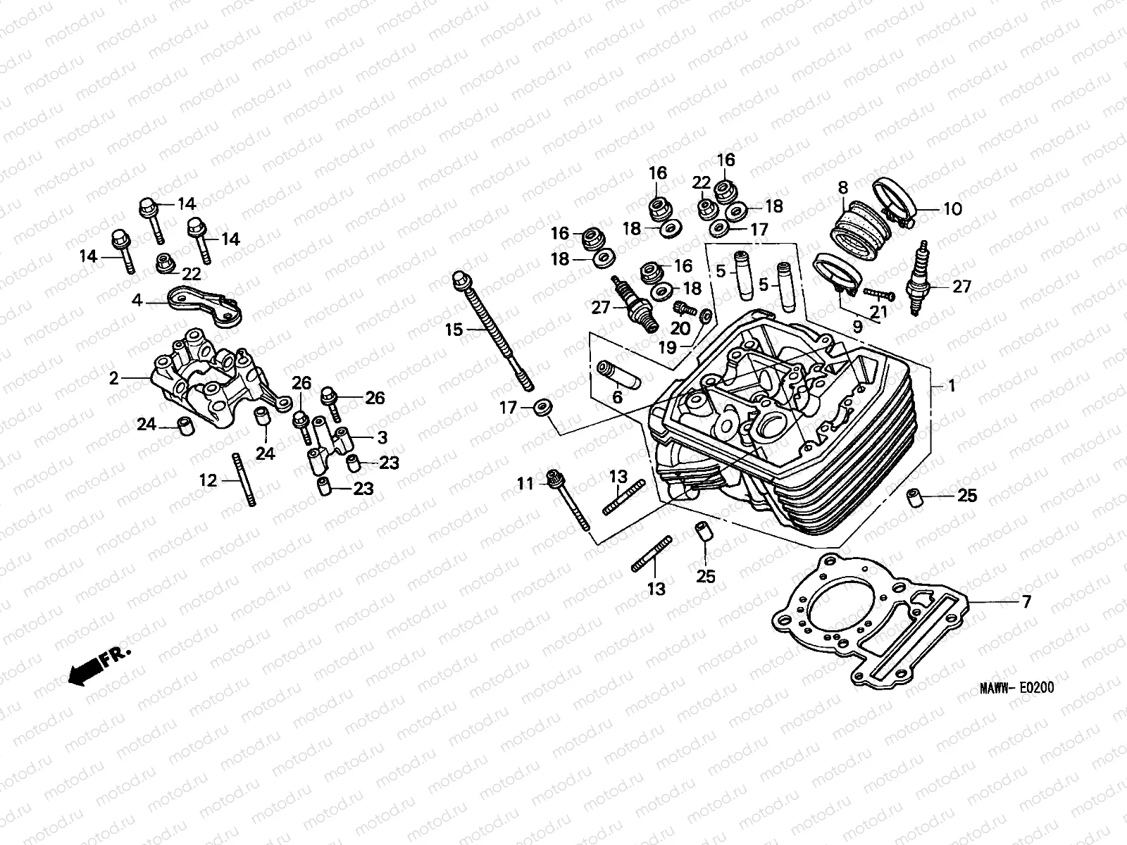 E-2 CYLINDER HEAD (FRONT)