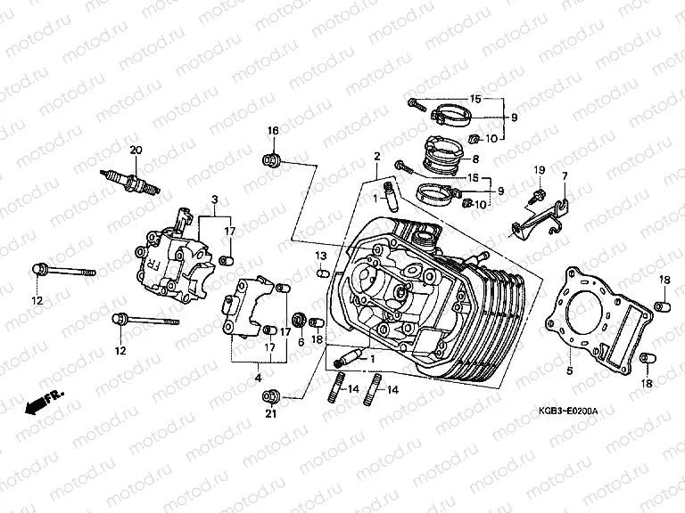 E-2 CYLINDER HEAD (FRONT)