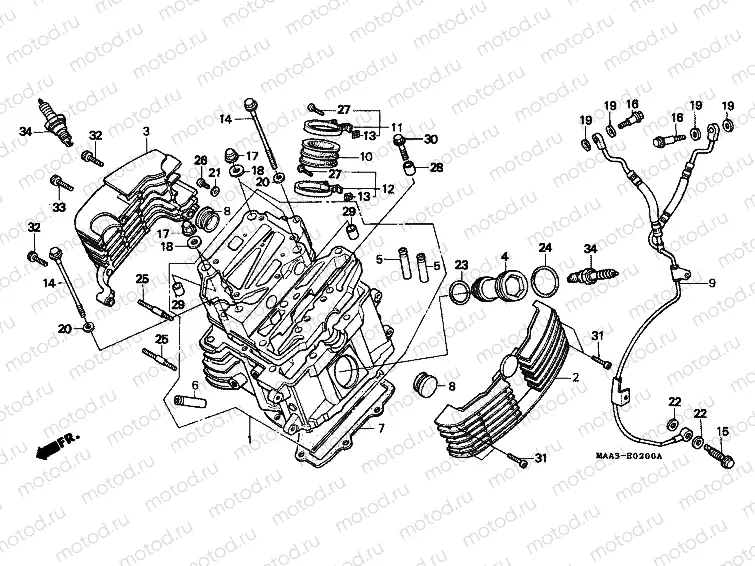 E-2 CYLINDER HEAD (FRONT) (VT1100CS / CT)