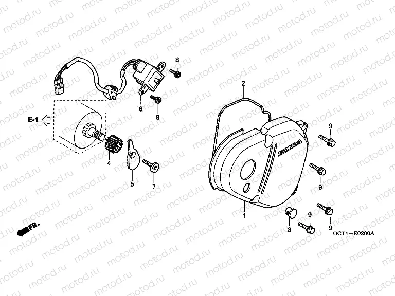 E-2 IGNITION DISTRIBUTOR GENERATOR / B. CRANKCASE COVER