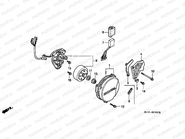 E-2 LEFT CRANKSHAFT COVER / GENERATOR