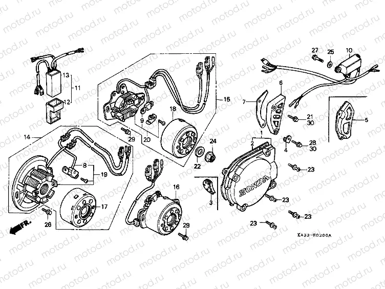 E-2 LEFT CRANKSHAFT COVER / GENERATOR / C.D.I. UNIT