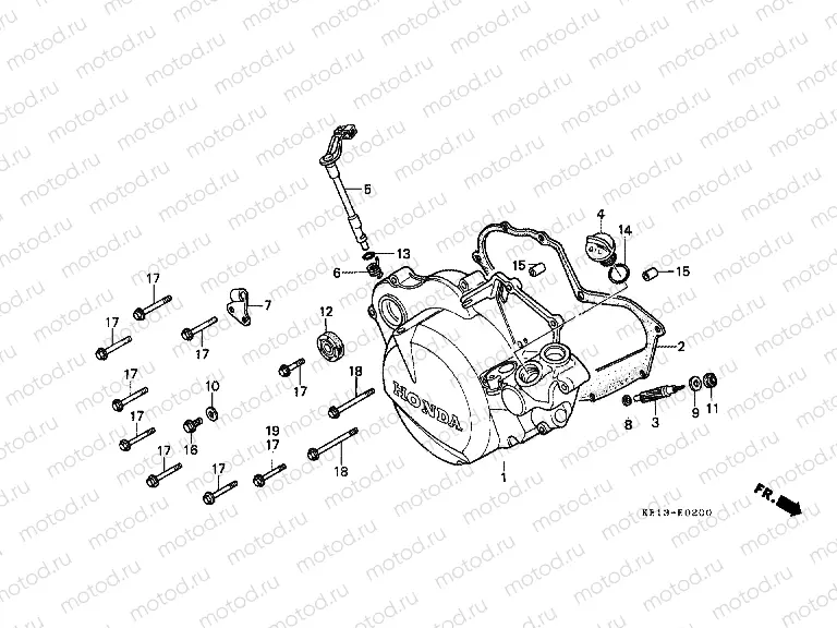 E-2 RIGHT CRANKSHAFT COVER