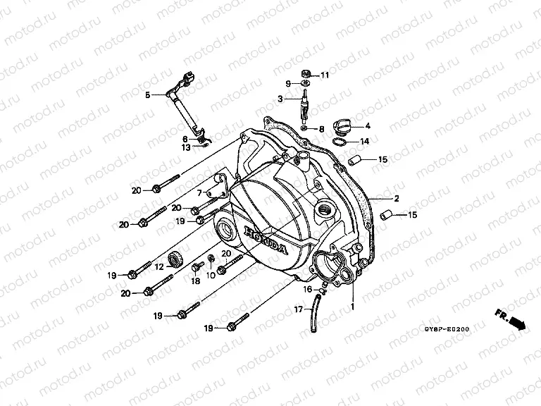 E-2 RIGHT CRANKSHAFT COVER