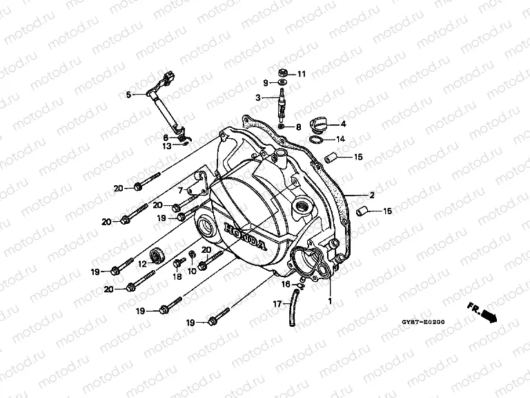 E-2 RIGHT CRANKSHAFT COVER