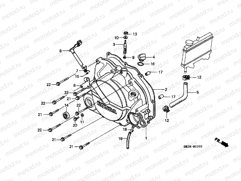 E-2 RIGHT CRANKSHAFT COVER
