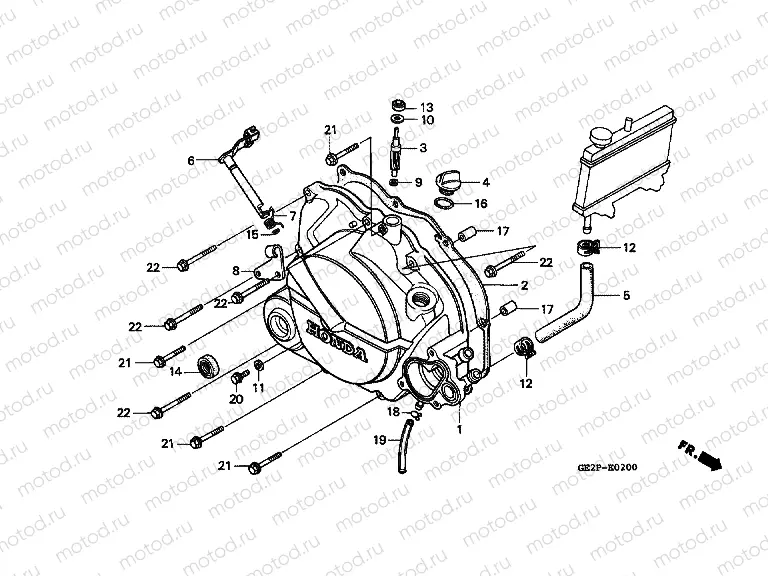 E-2 RIGHT CRANKSHAFT COVER