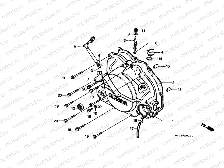 E-2 RIGHT CRANKSHAFT COVER