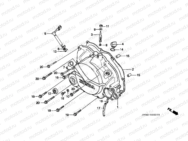 E-2 RIGHT CRANKSHAFT COVER