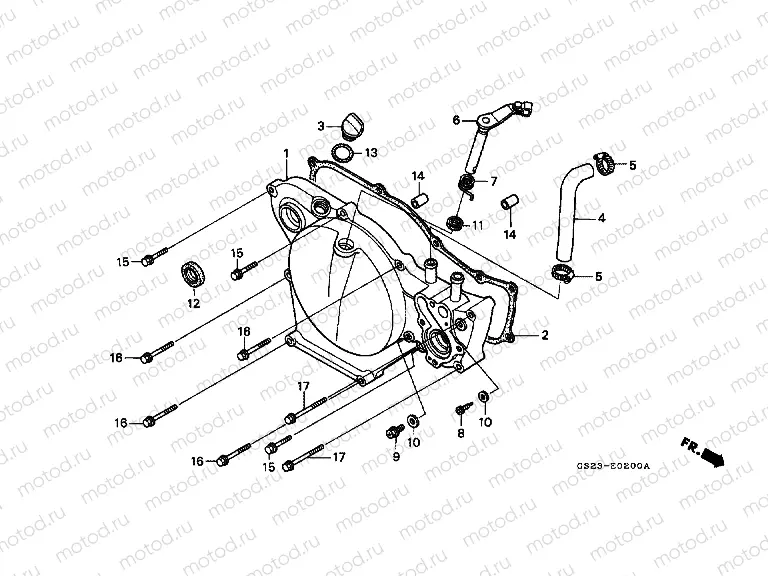 E-2 RIGHT CRANKSHAFT COVER