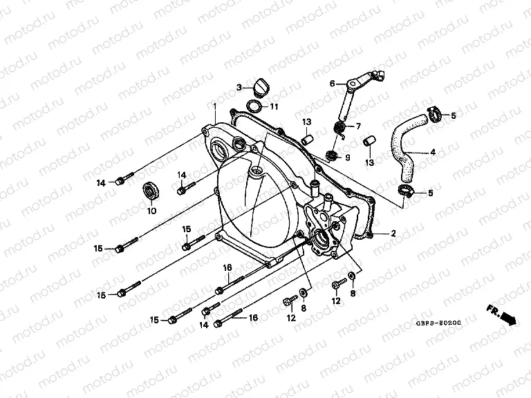E-2 RIGHT CRANKSHAFT COVER