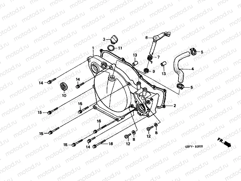 E-2 RIGHT CRANKSHAFT COVER