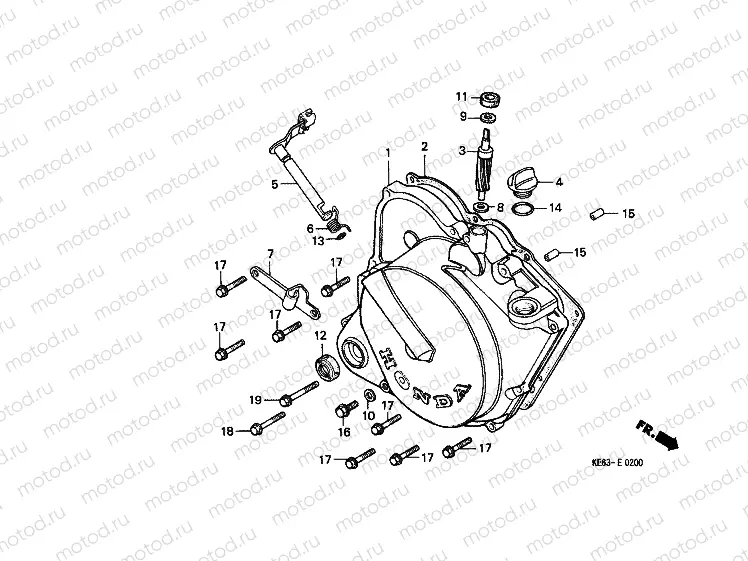 E-2 RIGHT CRANKSHAFT COVER