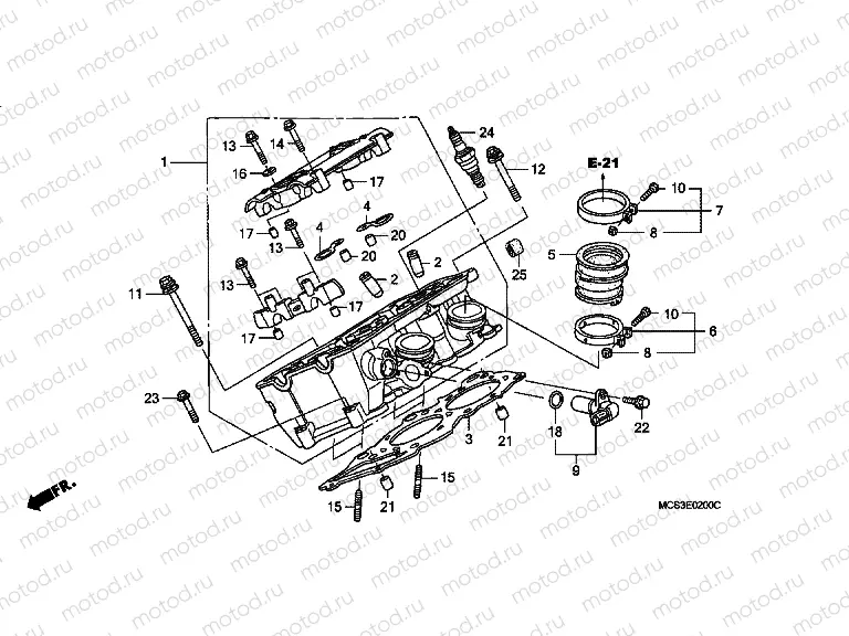 E-2 RIGHT CYLINDER HEAD