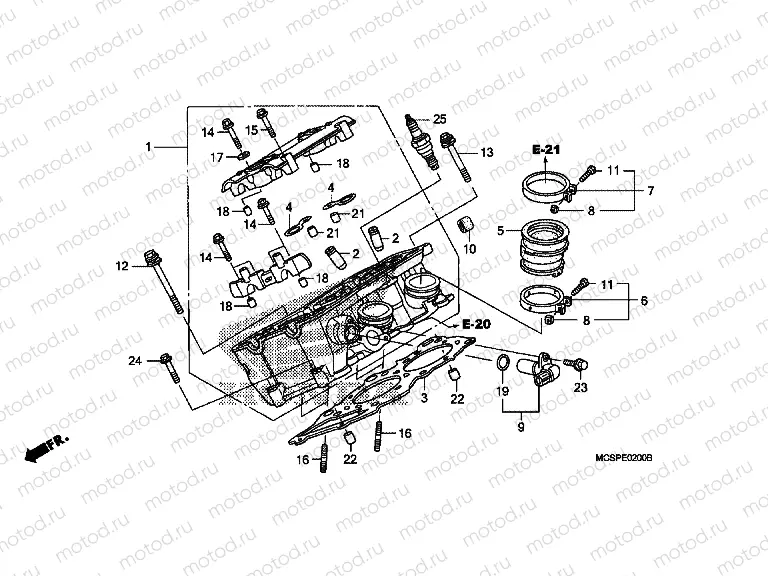 E-2 RIGHT CYLINDER HEAD