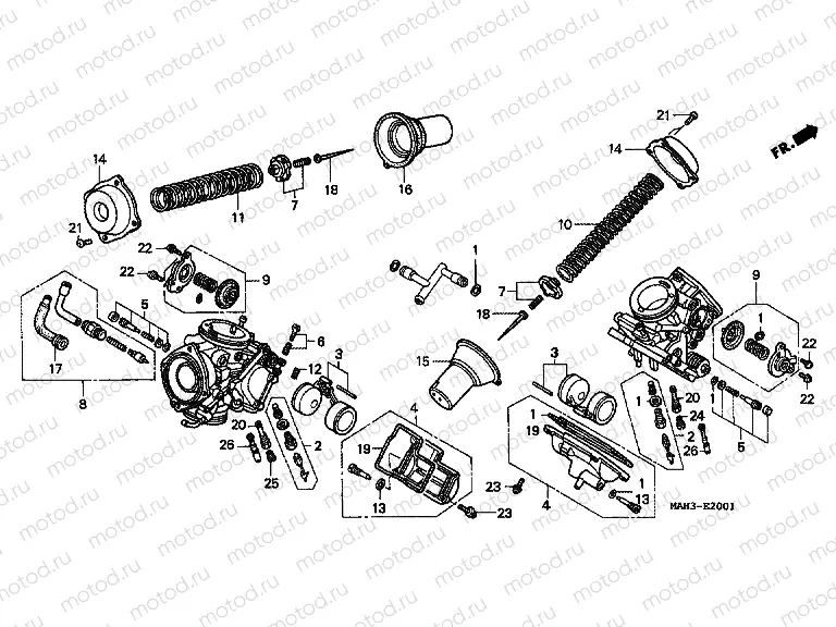 E-20-1 CARBURETOR (PARTS)
