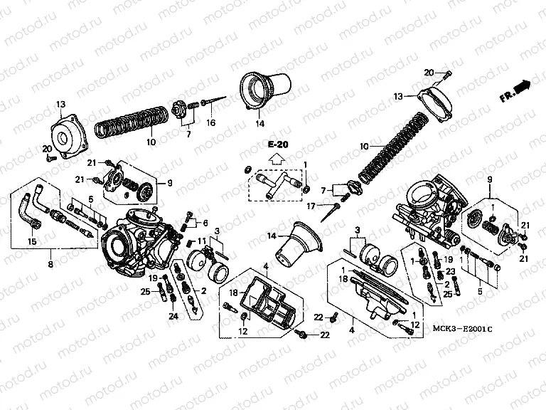E-20-1 CARBURETOR (PARTS)