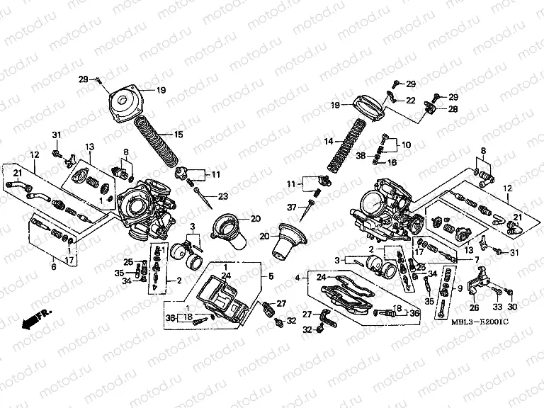 E-20-1 CARBURETOR (PARTS)