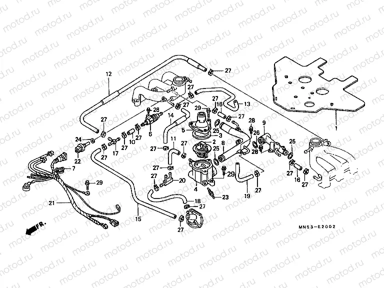 E-20-2 WATER PIPE / THERMOSTAT (GL1500AN / SEN)