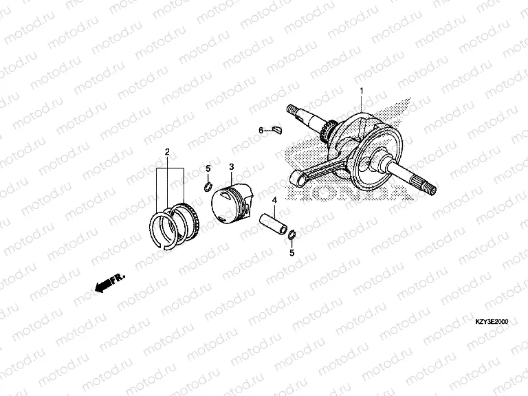 E-20 CRANKSHAFT / PISTON