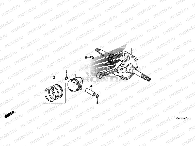 E-20 CRANKSHAFT / PISTON