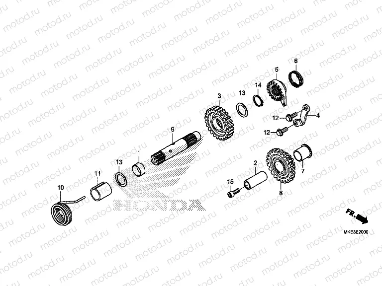E-20 KICK STARTER SPINDLE