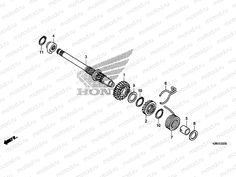 E-20 KICK STARTER SPINDLE