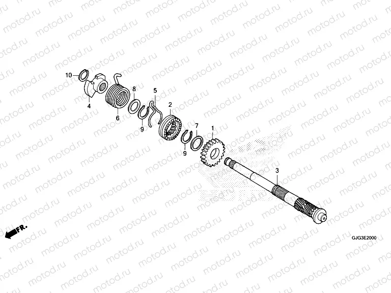 E-20 KICK STARTER SPINDLE