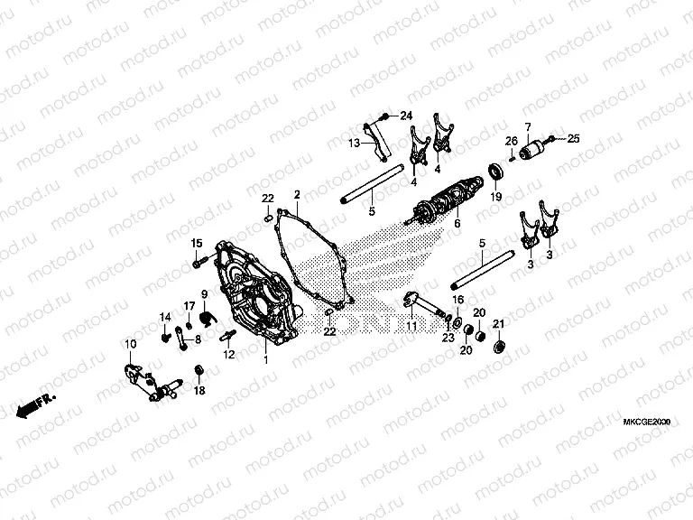 E-20 SHIFT DRUM & SHIFT FORK